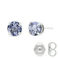 thumbnail image 3 of Galaxy Gold 0.95 Carat 14k Solid White Gold Tanzanite Stud Earrings, 3 of 5