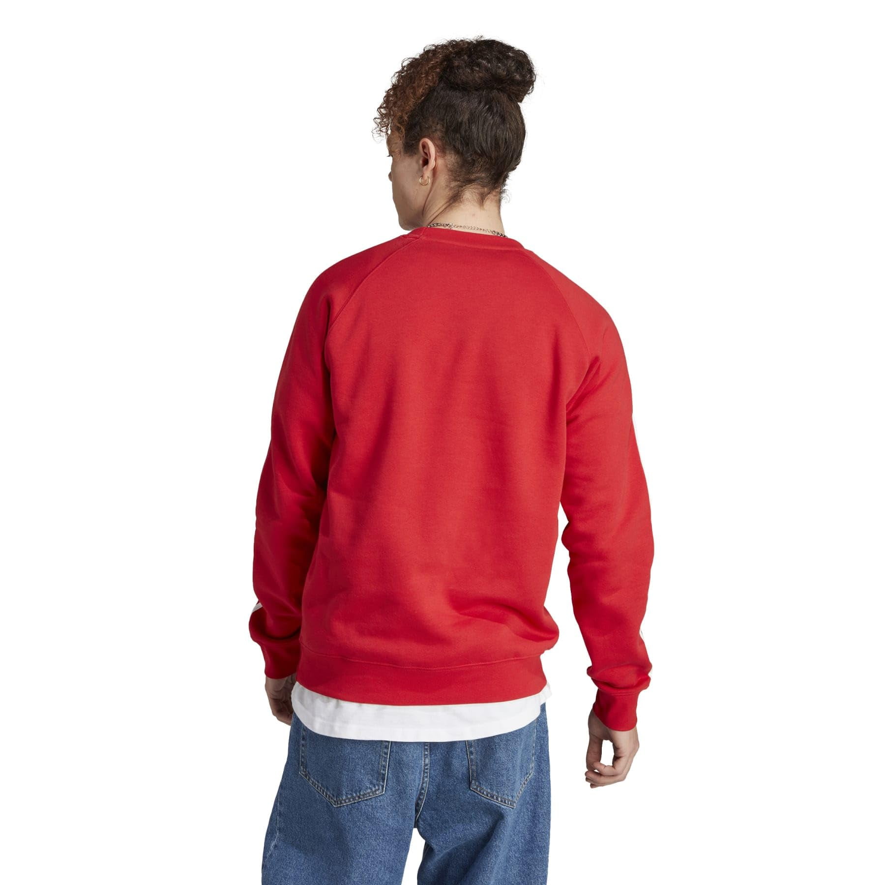 adidas Originals Adicolor Classics 3-Stripes Crew (Mens, Better Scarlet, MD)