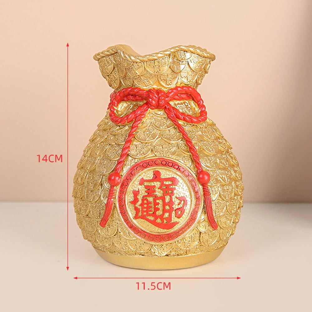 Goodhd Chinese fortune bag fortune fruit new year resin ornaments