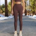 thumbnail image 2 of High Waist Ribbed Leggings with Seamless Fit - Small, Coffee, 2 of 5