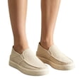 thumbnail image 2 of EKVAHL Women's Orthopedic Slip On Loafers, Woven Non Slip Canvas Mules, Arch Support Soft Flat Sole Travel Daily Outdoor Walking Flats Beige, 2 of 4