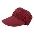 thumbnail image 3 of HuangHuanChen UV Protection Wide Brim Visor Sun Hats for Women Cooling Lightweight Empty Top Cap Breathable Outdoors Summer Sun Hats for Men Beach Golf Running Travel Daily Red One Size, 3 of 5