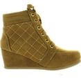 thumbnail image 2 of Link Peggy-63K Children Girl's Wedge Heel Lace Up Diamond Shape Quilted Sneakers, 2 of 4