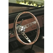Grant Classic Wood Steering Wheel, 13-1/2 in. Diameter, Walnut Finish, Chrome 3-Spoke Design