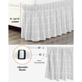 thumbnail image 3 of Black Striped Bed Skirt Geometric Bed Skirts King Size 18 Inch Drop, Wrap Around Dust Ruffle&nbsp;Bedskirt with Adjustable Elastic Belt for Queen Size Beds, 3 of 7