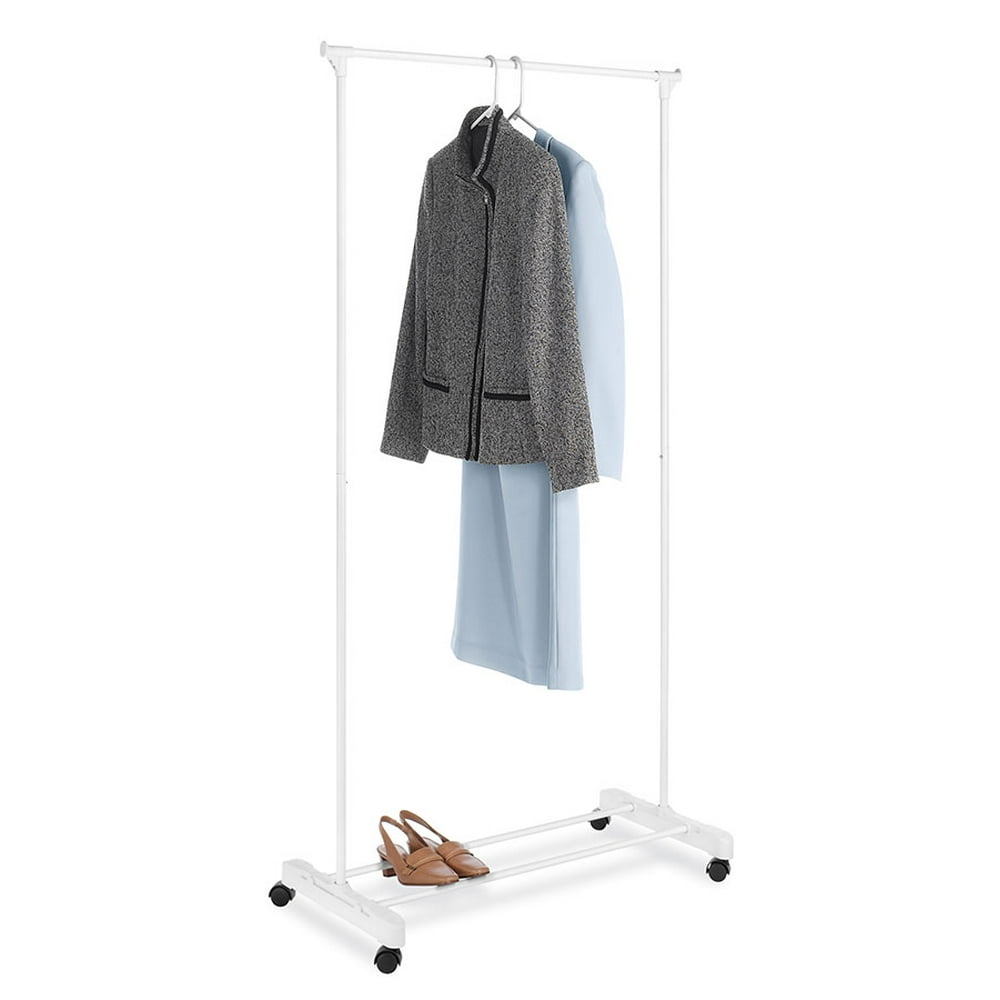Mainstays Rolling Garment Clothes Rack White