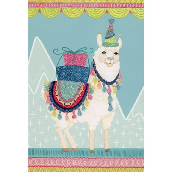 Pictura Party Llama Nicole Tamarin Patchwork Birthday Card