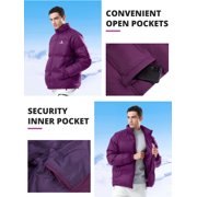 CAMEL Unisex Puffer Coats Jacket Lightweight Mens Womens Down Alternative Packable Winter Outerwear Coats Purple