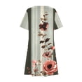 thumbnail image 4 of Offre Hebdomadaire d'Été Iumwxz Robes à Col Rond à Manches Courtes pour Femme Tendance Ligne A Décontractée Plissée Robe Courte Robe à Motif Floral Robes d'Été Robes Tendance pour Fête de Vacances, 4 of 7