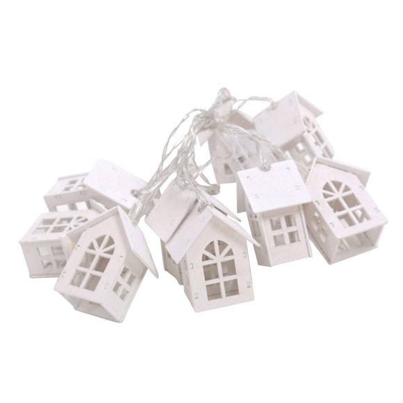 Led Lights for Bedroom 2 Meters Small House Light String with 10 Led Wooden House String Lights Usb Powered Bedroom Decoration Led String Lights