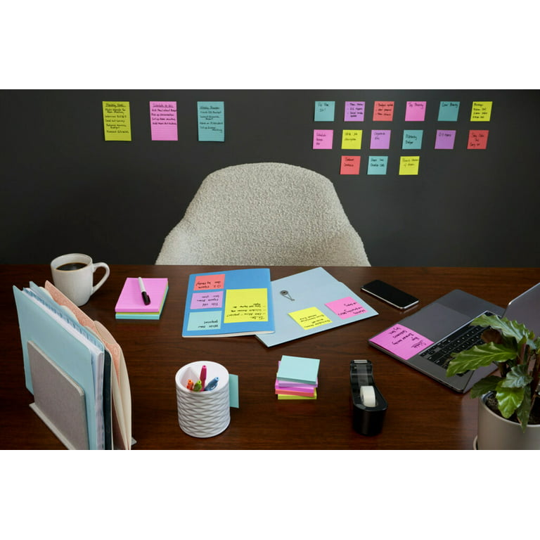 Post-it Super Sticky Notes Assorted Sizes 15 Pads Neon Colors Miami  Collection