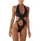 thumbnail image 1 of Trajes de baño para mujer Hawaiian Sexy Deep V Neck Front Cross Halter Traje de baño Cheeky Bottom Beachwear Sets Fridja nalpqowj50973, 1 of 6