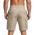thumbnail image 5 of BRANROY Men's Utility Cargo Shorts - Relaxed Waist Casual Shorts with Multiple Pockets for Work, Leisure, and Outdoor Activities,Beige L, 5 of 5