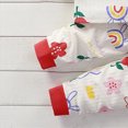 thumbnail image 4 of TOWED22 Toddler Baby Girl Boy Fall Winter Outfits 2 Piece Print Long Sleeves Sweatshirt Elastic Pants Casual Pants Set Clothes Clothing(White,3-6 M), 4 of 6