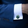 thumbnail image 3 of Whale Elegant Men's Stainless Steel Cufflink Sets for Formal Attire, Weddings, and Special Events, 3 of 6
