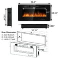 thumbnail image 2 of Gymax 36-inch Recessed Wall Mounted Electric Fireplace Heater w/ Remote Control, 2 of 10