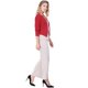 thumbnail image 4 of Día de San Patricio Chaqueta Corta Casual De Negocios De Oficina De Trabajo Sin Cuello Para Mujer Rojo S, 4 of 6