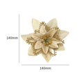 thumbnail image 2 of 10Pcs Christmas Glitter Artificial Poinsettia Flowers Xmas Poinsettia Artificial Wedding Flowers Decorations Xmas Tree Ornaments for Party Favors, 5.6inch, 2 of 7