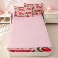 thumbnail image 4 of Erosebridal Tropical Watermelon Zipper Full Size Comforter Sets with Fitted Sheet and 2 Pillowcases, Summer Fruit Zipper Bedding Set, Pink Reversible, 4 of 7