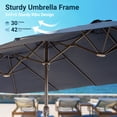 thumbnail image 5 of XIZZI 15ft Patio Umbrella with Base and Crank Handle, Extra Large Double-Sided Outdoor Umbrella with Waterproof, UV Resistant, Rectangle Garden Table Umbrellas Dark Blue, 5 of 9