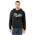 thumbnail image 2 of Daxton Adult Unisex Pullover USA Cities State Script Hoodie Fleece Sweatshirt, Texas Black White, 3XL, 2 of 2