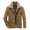 Khaki, variant on Herrnalise Men's Fashion Casual Thickened Lamb Coat Corduroy Coat Long Sleeve Stand Collar Zipper Pocket Leather Coat Windproof Warm Coat Khaki
