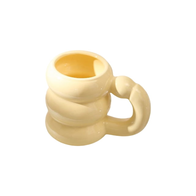 Bewildely Taza de cerámica para café, té, agua, tazas creativas, contenedor de desayuno, taza colorida para parejas, tazas nórdicas de oficina, regalo Teteras Amarillo Bewildely HA081409-01