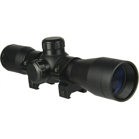 TWP 4x32 Compact Hunting Crossbow Archery Scope Multiple Range Reticle 1 Tube and Mid-Height Weaver Ring Mount