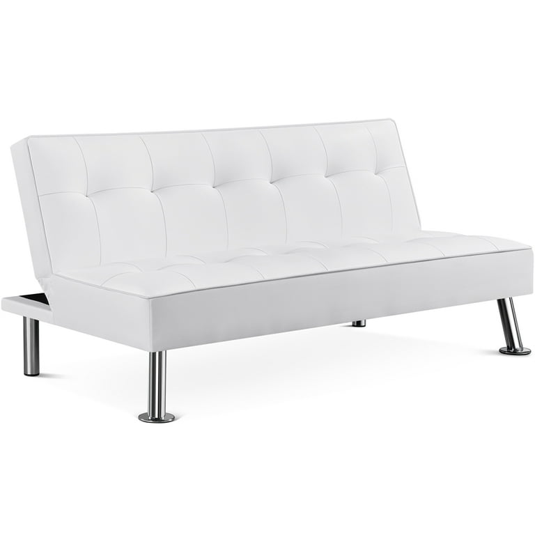 White Leather Futon Sofa Bed Matttroy