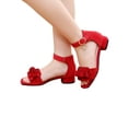 thumbnail image 3 of LUXUR Filles Robe Chaussures Ruban Magique Princesse Sandales Cheville Sandale Plage Performance Décontractée Chaussure Partie Rouge 1Y, 3 of 9