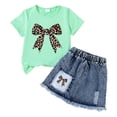 thumbnail image 4 of Rotm Toddler Clothes for Girls Kid Girl 2 Pieces Outfits Color Block Short Sleeve T-Shirt and Athletic Shorts Summer Set J,3-4 Years, 4 of 4