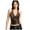 Brown, variant on Women's Leopard Print Ruched Halter Crop Tops V Neck Tie Back Sleeveless Slim Fit Cami Tops (Yellow, XXL)