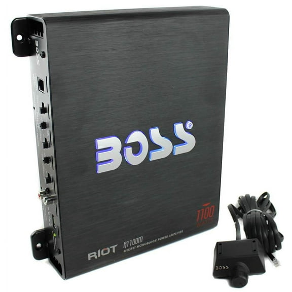 Boss Riot 1100W Monoblock Class A/B Car Amplifier And Sub Bass Remote | R1100M