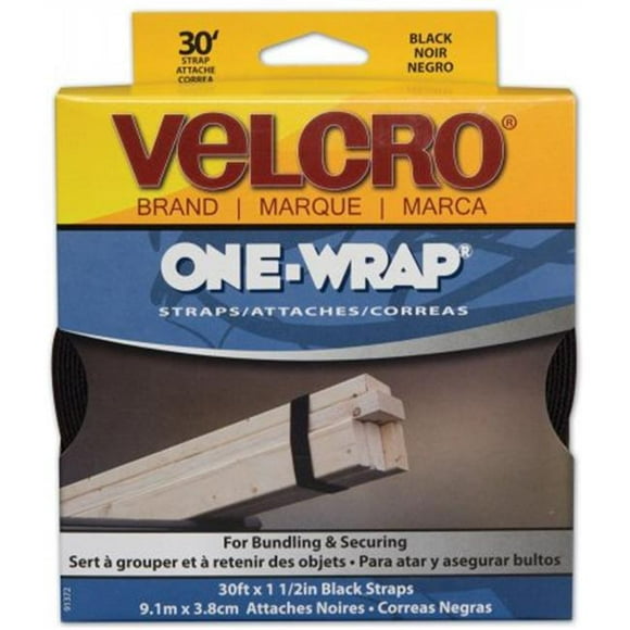 Fabric Hook and Eye Usa 1-.50in. X 30ft. Black OneWrap Fabric Hook and Eye Strap 91372