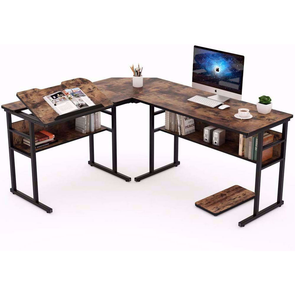 DIY Tribesigns Modern L-Shaped Desk Corner Computer Desk Instructions 