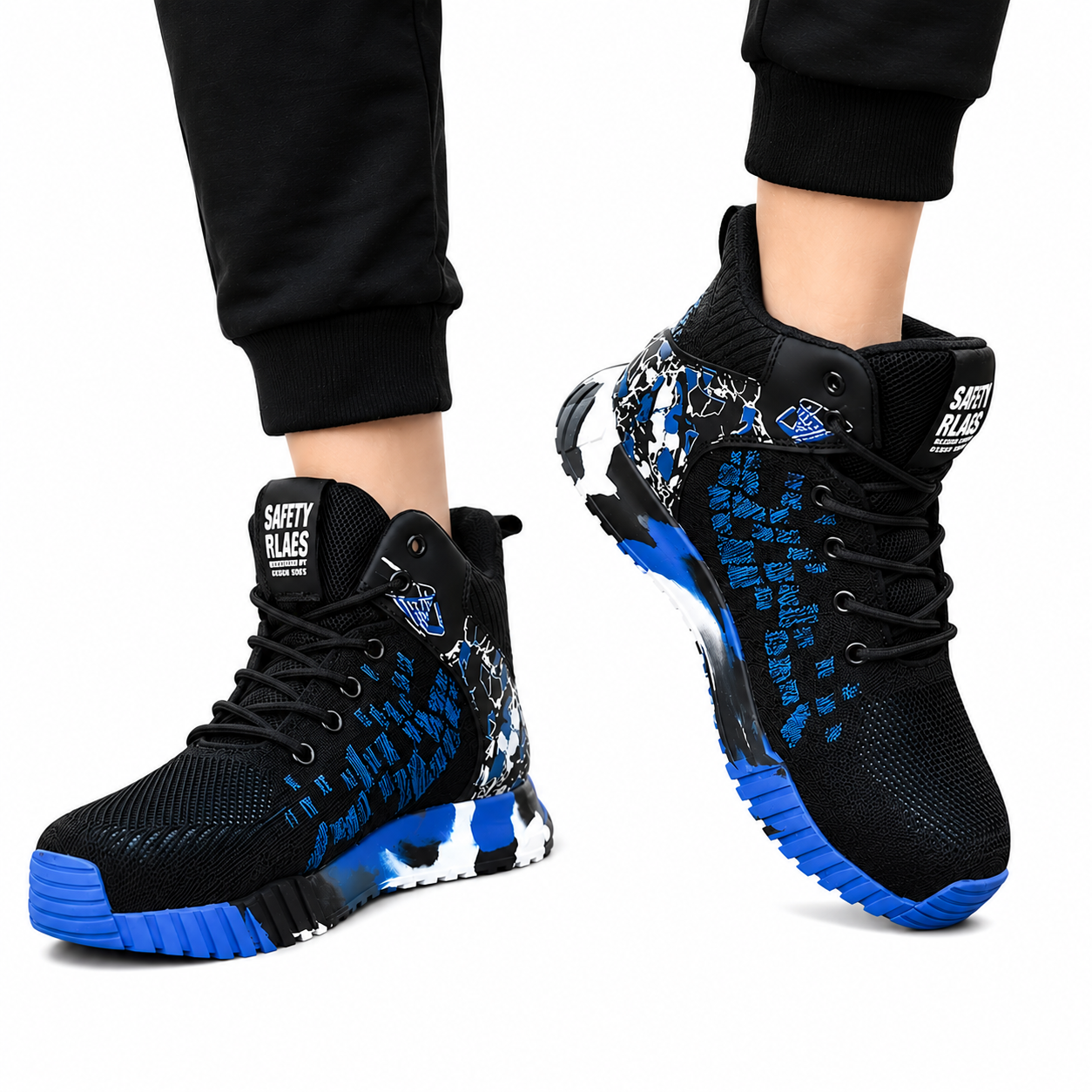 XQJ Men's Steel Toe Work Safety Boots, Blue photo 8
