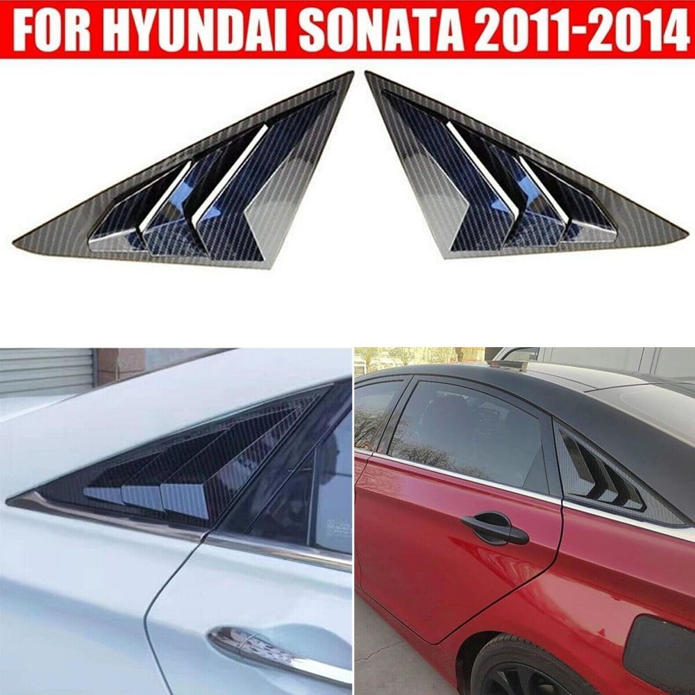 Carbon Fiber Look Glass Louver Shutter Cover Trim For Hyundai Sonata 2011-2014