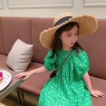 thumbnail image 5 of Girl Short Puff Sleeve Dress Summer Pleat Cotton Dress, 5 of 5