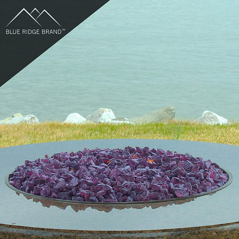 Blue Ridge Brand™ Purple Fire Glass - 10-Pound Professional Grade Fire Pit Glass - 1/2 Blue Ridge Brand™ Purple Fire Glass - 10-Pound Professional Grade Fire Pit Glass - 1/2