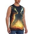 thumbnail image 2 of Haiem Men's Firefly Forest Fox Print Tank Tops Summer Sleeveless Cut Off Workout T-Shirts Fitness Vest Athletic Undershirts-Small, 2 of 8