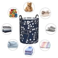thumbnail image 6 of Kll Cherry Blossoms On Navy Background Waterproof Foldable Laundry Hamper Bucket With Handles For Storage Bin,Kids Room,Home Organizer (Small), 6 of 8