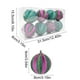 thumbnail image 3 of Juego de 8 bolas navideñas flocadas de plástico negro de 8 cm para colgar en árboles y fiestas., 3 of 6