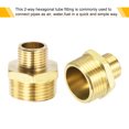 thumbnail image 4 of Unique Bargains G1 x G1/2 Male Thread Brass Hex Reducer Pipe Fitting Connector Adapter 2 Pack, 4 of 5