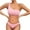 Pink, variant on Women's Mesh Bikini Set Two Piece Ribbed Triangle Top Cheeky String Bathing Suit 2026 Trendy Summer Beach Style