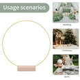 thumbnail image 3 of Metal Floral Hoops Centerpiece Table Decoration With Wood Place Holder Stands,Wreath Gold Hoop Ring For DIY Wedding Table Decor, 3 of 7