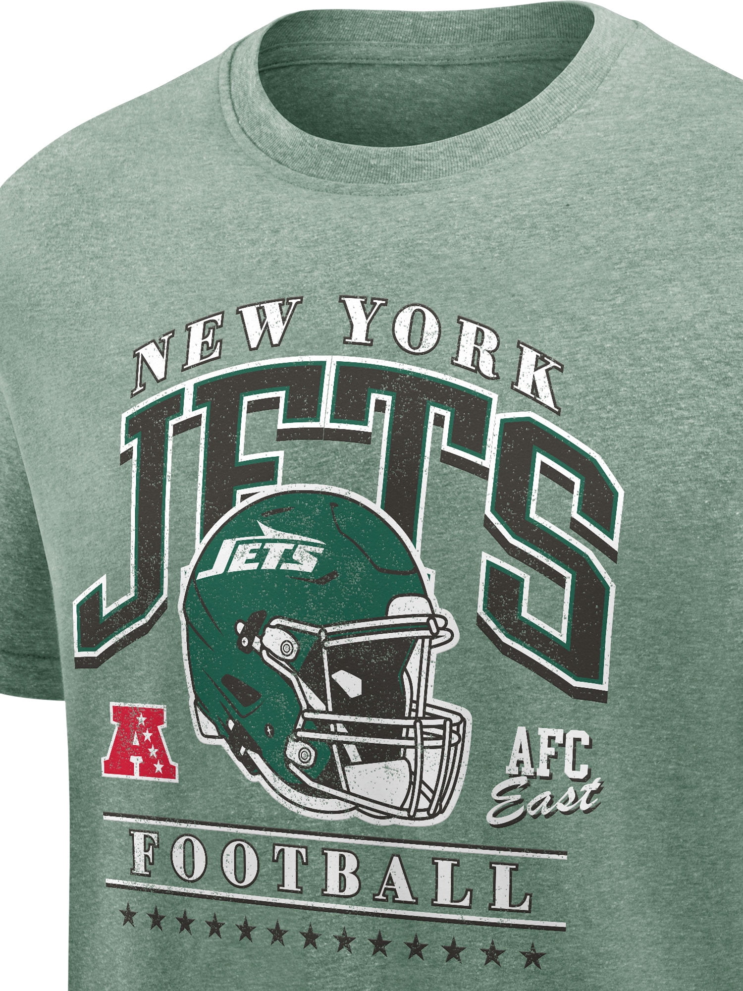 NFL New York Jets Men's Synthetic Green Heather Short Sleeve T-Shirt