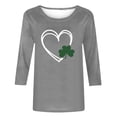 thumbnail image 6 of St. Patrick's Day Graphic T-Shirt for Women Shamrock Heart Print Long Sleeve Crewneck Casual Loose Fit Holiday Party Festive Tee Shirt Top, 6 of 7
