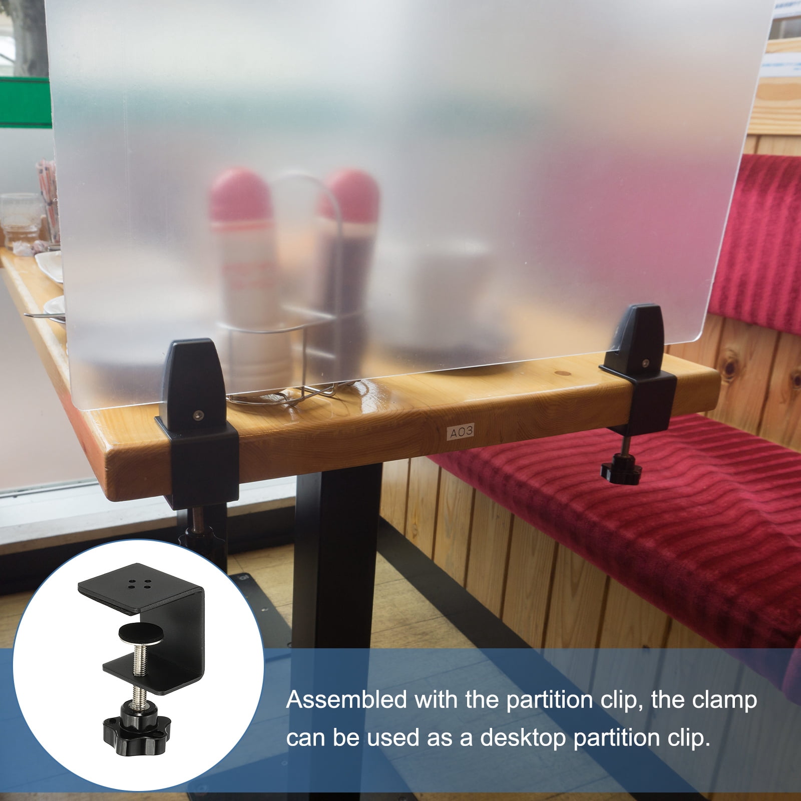 Uxcell C Clamps, 4 Pcs Heavy Duty Metal Black Desk Clamp Adjustable Mounting Table Clamp with Protective Pad for Fixing Acrylic Glass Plastic Sheets, Black