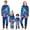 Blue, variant on Hotiary Halloween Matching Family Jumpsuit Hooded Skeleton Zip Up Jumpsuit Holiday Halloween Party Outfits For Adults/Kids