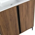 thumbnail image 5 of 30 in. Single Vanity in Brown Walnut finish with Solid Surface Resin White Sink, 5 of 15